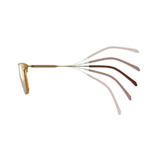 Branche de lunettes avec système d’absorption des chocs vertical et horizontal pour un confort optimisé