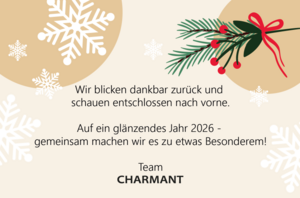 Jahresendbotschaft der CHARMANT Group mit Rückblick auf 2025 und Ausblick auf 2026.