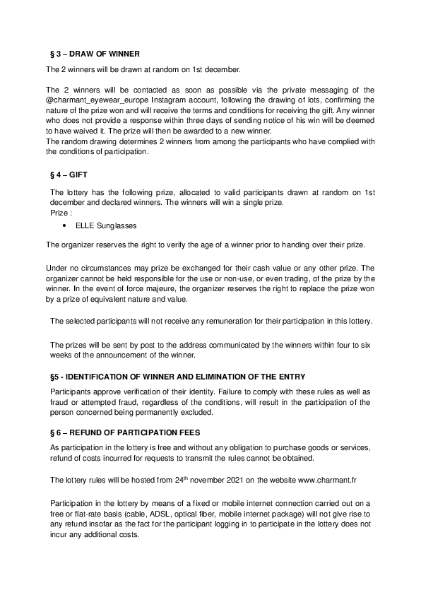 Règlement jeu concours Instagram page 2